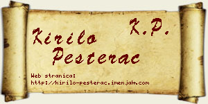 Kirilo Pešterac vizit kartica
